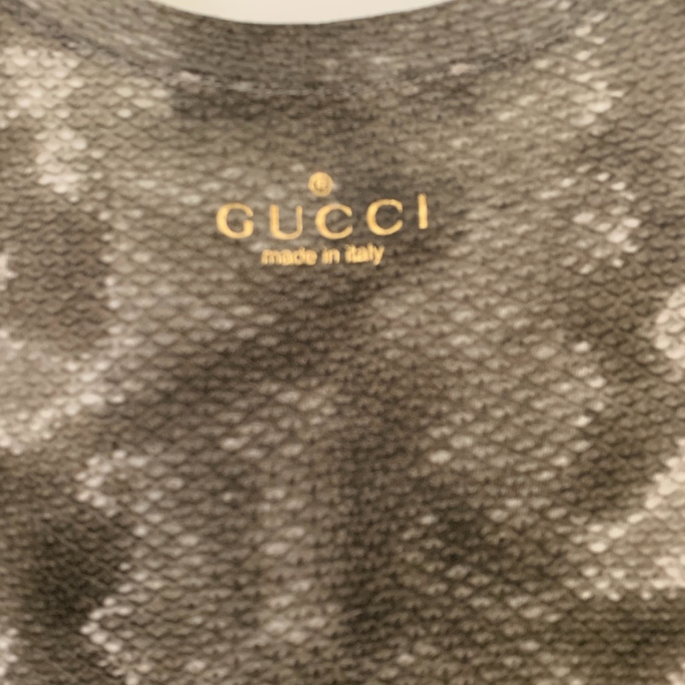 Authentic Gucci Silk Python Print T-Shirt, Sz L - image 3